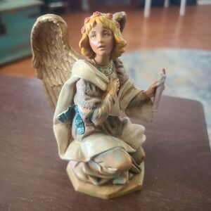 ITALIAN KNEELING ANGEL #354 FONTANINI 7.5 IN HEIRLOOM NATIVITY Polymer RARE FIND